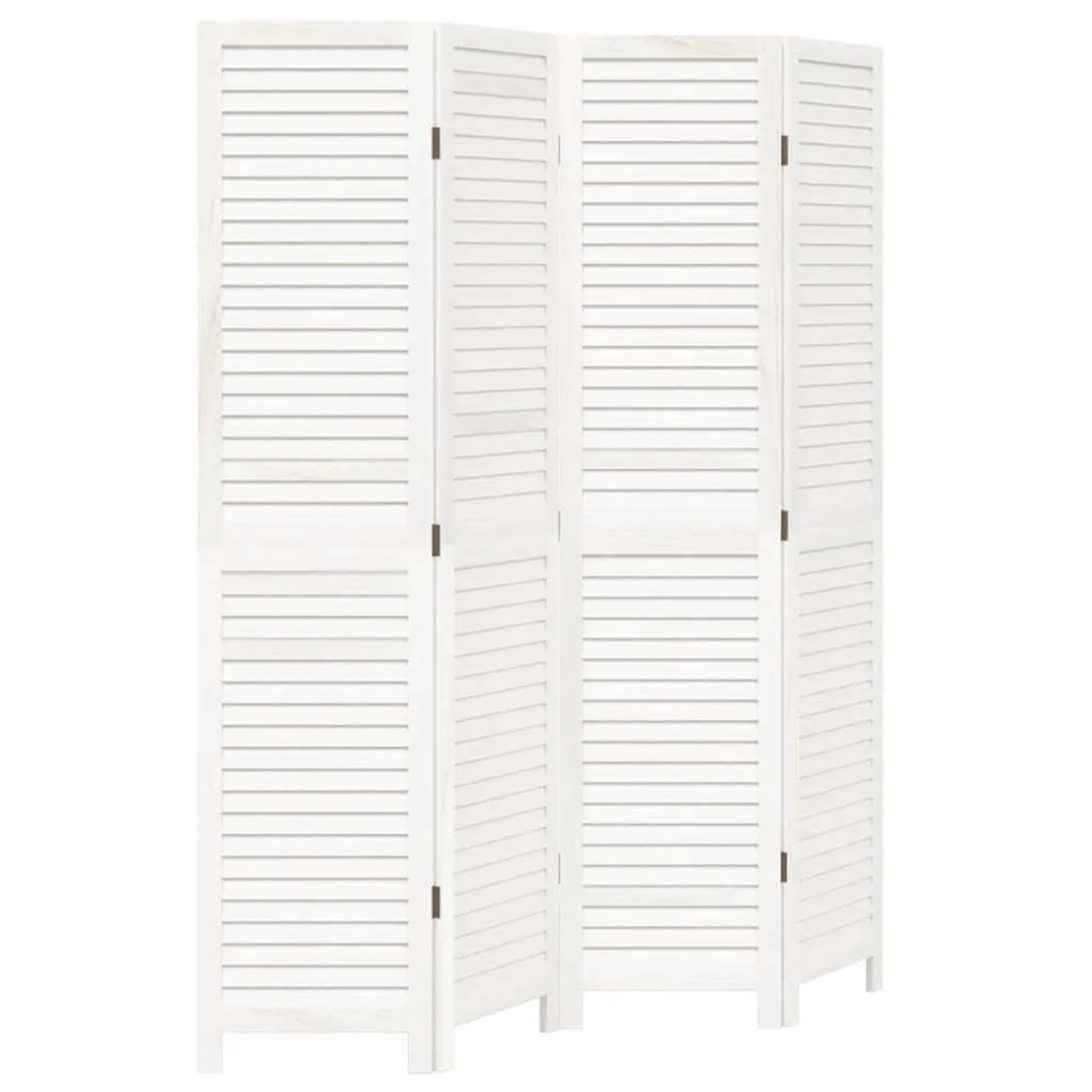 vidaXL 4 Tlg Raumteiler Weiß Massivholz Paulownia 358834