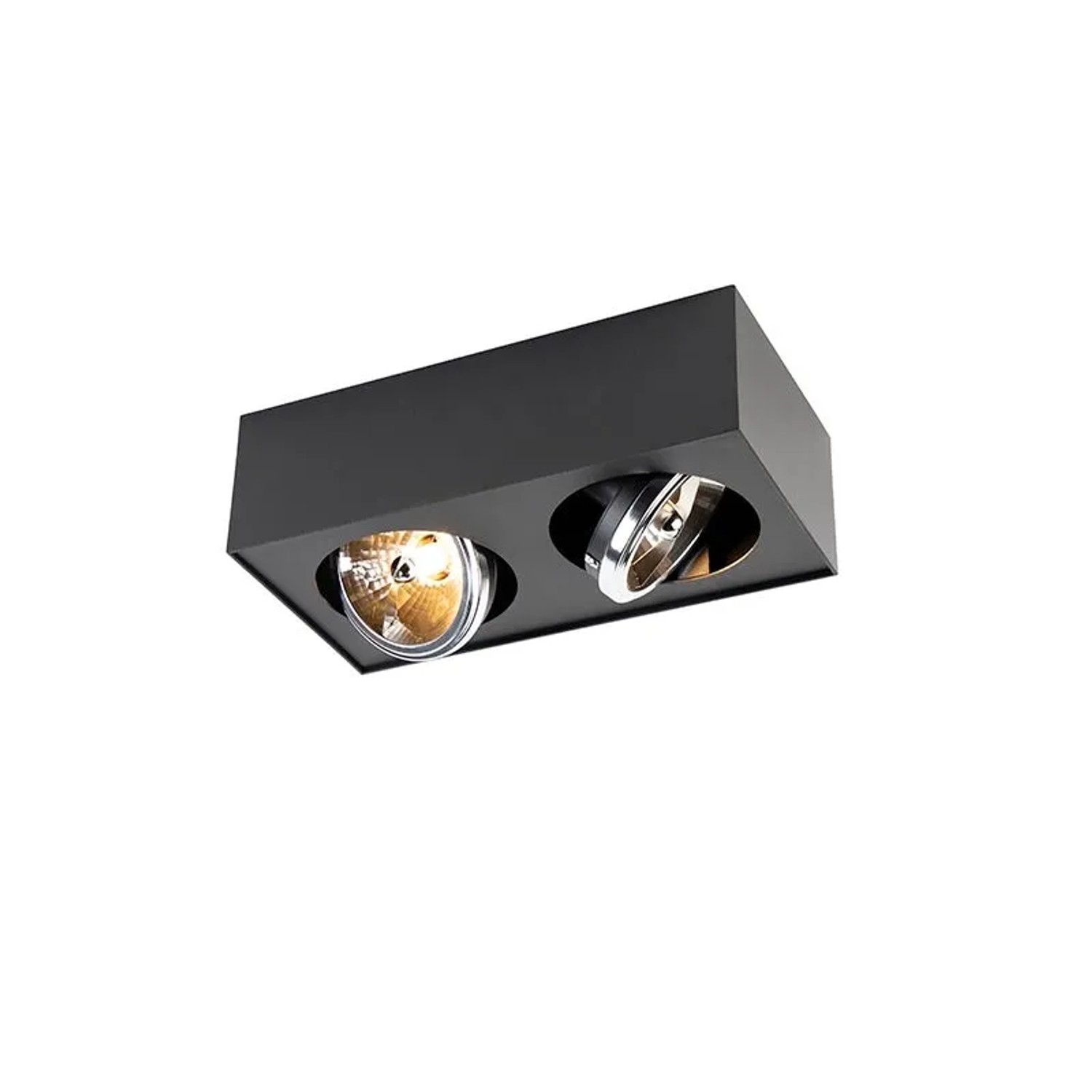 QAZQA Design Spot Schwarz Quadratisch 2 Flammig Kaya