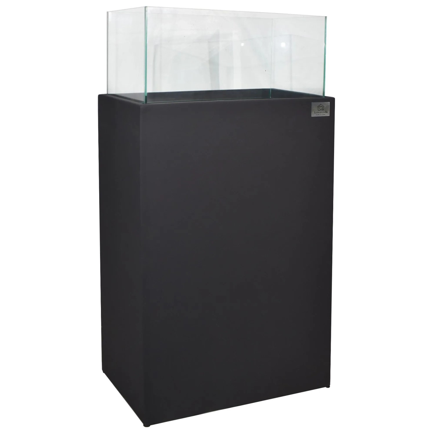 LAMORENDA Windlicht Fiberglas 52 x 25 x 100 cm Innen- und Außenbereich Schwarz