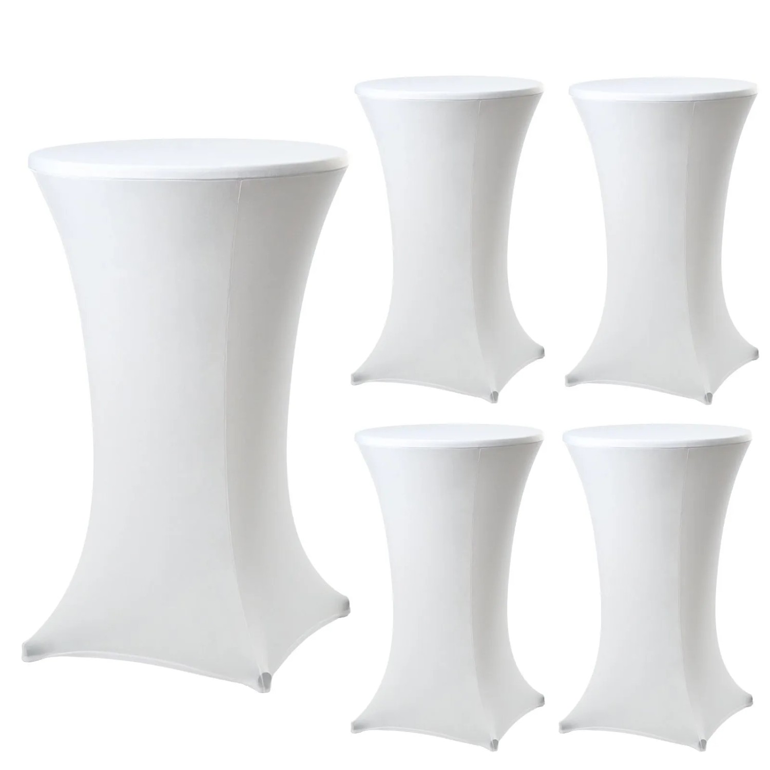 TRUTZHOLM 5er Set Stehtischhusse Husse Bistrotisch Decke 60cm Weiß
