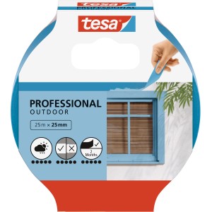 Tesa Malerband Professional Outdoor, 25m x 25mm, für präzise Farbkanten im Außenbereich.
