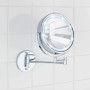 Wenko Power-Loc LED Kosmetikspiegel mit 5-fach Vergrößerung, Chrom