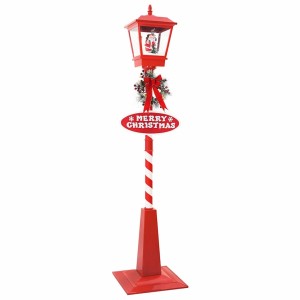 vidaXL Weihnachtsstraßenlampe mit Laterne Rot 40,5x40,5x180cm Metall 42017508