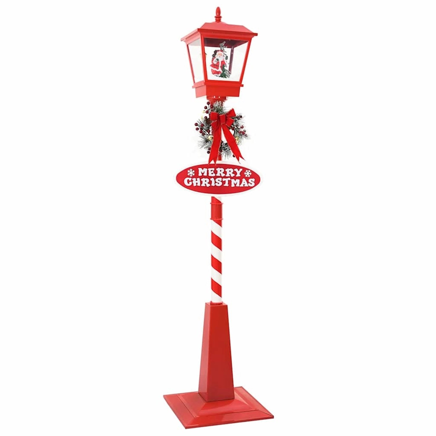 vidaXL Weihnachtsstraßenlampe mit Laterne Rot 40,5x40,5x180cm Metall 420175 günstig online kaufen