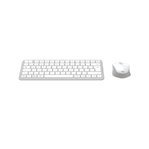 Weißes, kabelloses Hama Multi-Device Tastatur-Maus-Set WKM-500 QWERTZ für Computer & Multimedia.