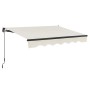 Beige Gelenkarmmarkise 350x300 cm mit Handkurbel für Balkon und Terrasse.