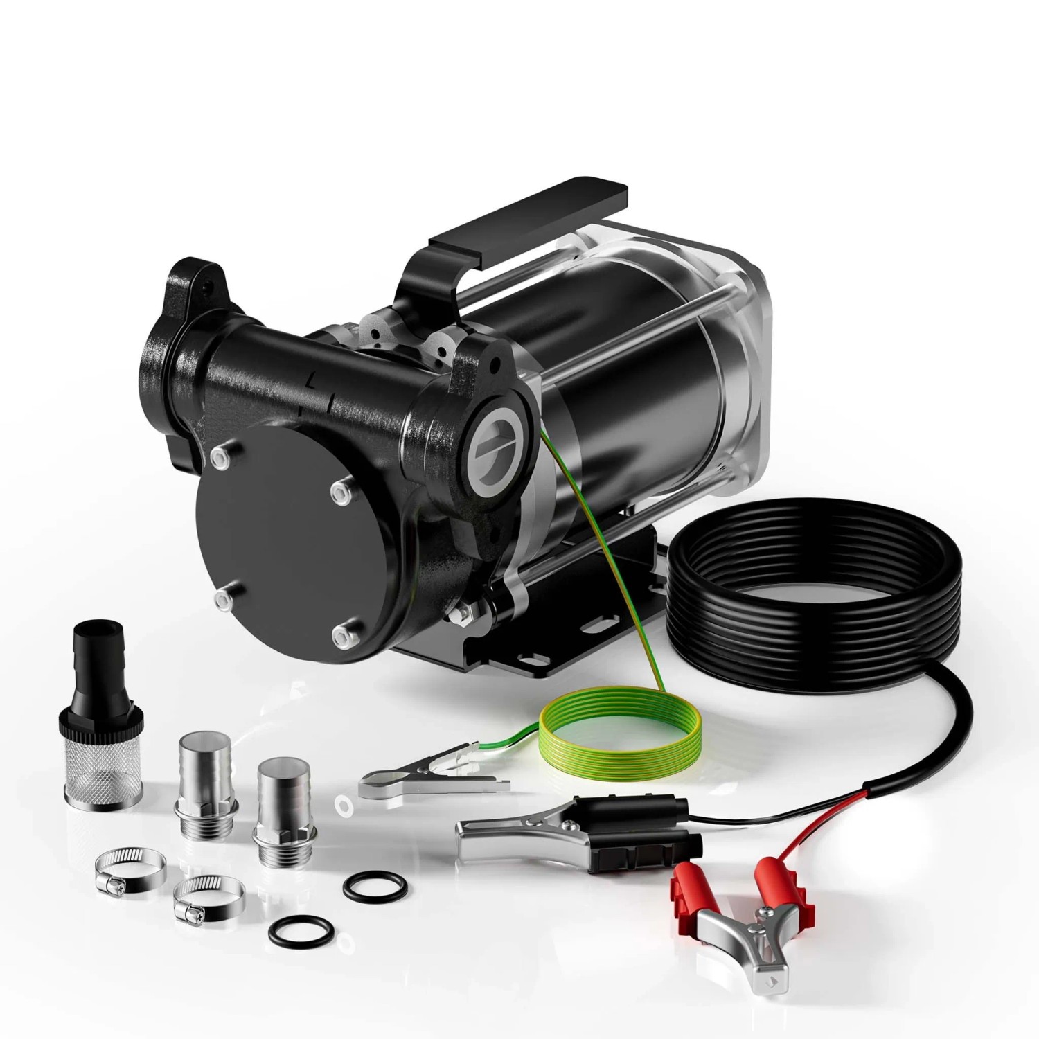 Wiltec Transferpumpe 12V 180W Kraftstoffpumpe 57L/Min Förderpumpe Diesel/Benzin
