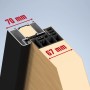 Detailaufnahme Splendoor Sicherheitshaustür Thermospace Milano Prime RC2: Querschnitt mit Maßangaben.