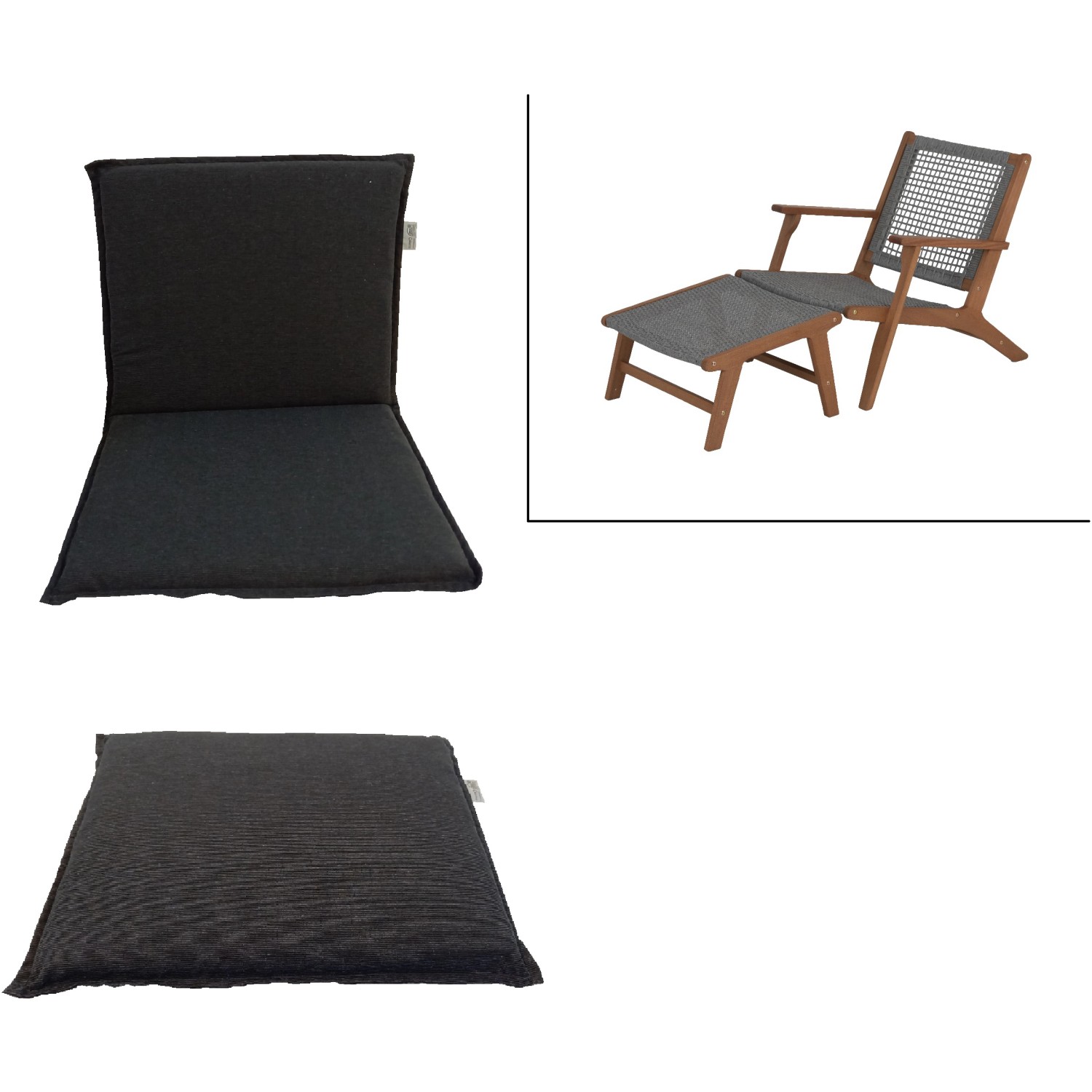 Acamp Sitzauflage Bangkok Anthrazit für Relaxstuhl Bangkok Deckchair günstig online kaufen