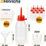 Hinrichs Tropfflaschen Set: 10x 100ml Flaschen, Trichter, Messbecher, Etiketten. Ideal für Öle & Flüssigkeiten.