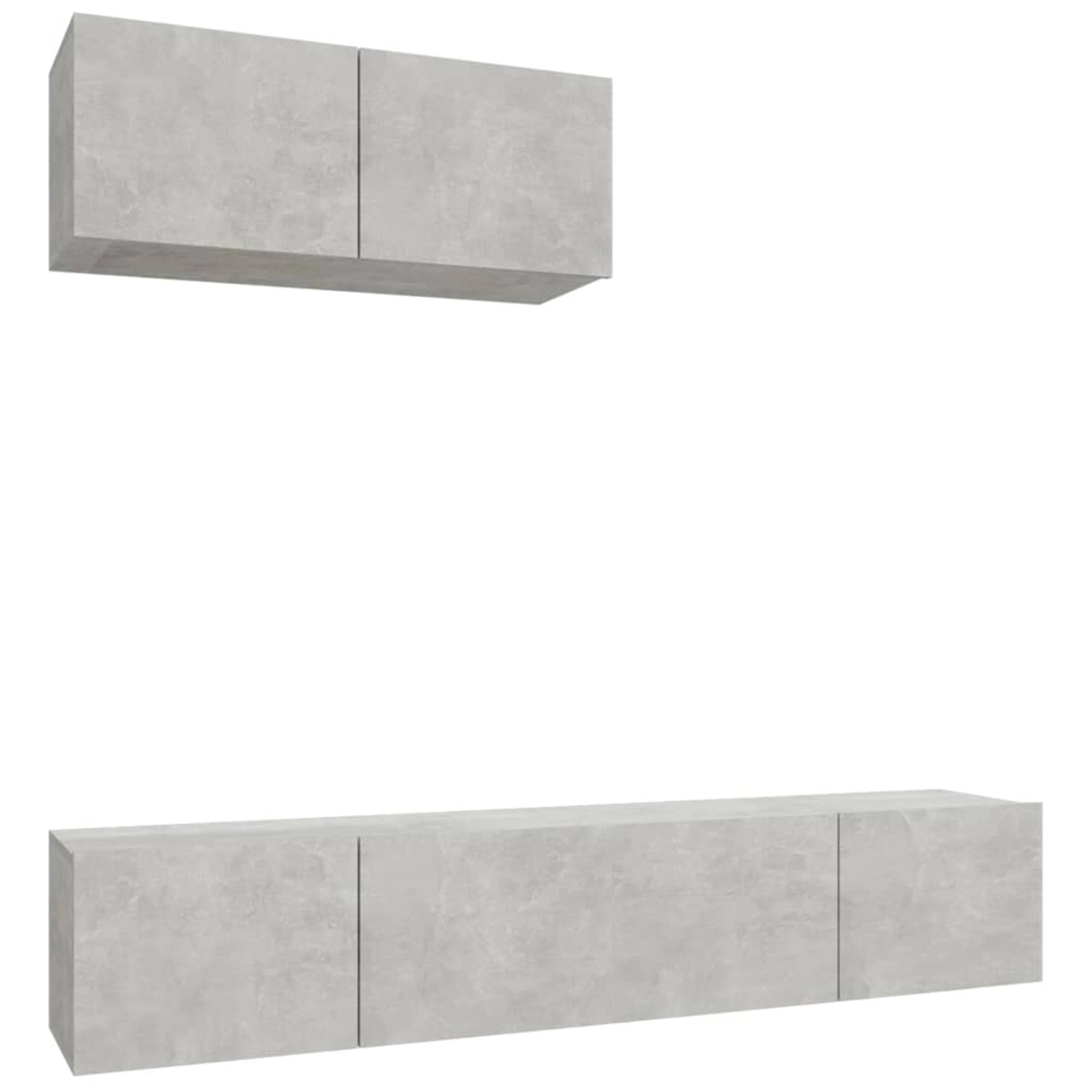 VidaXL 3-tlg. TV-Schrank-Set Betongrau Holzwerkstoff 1
