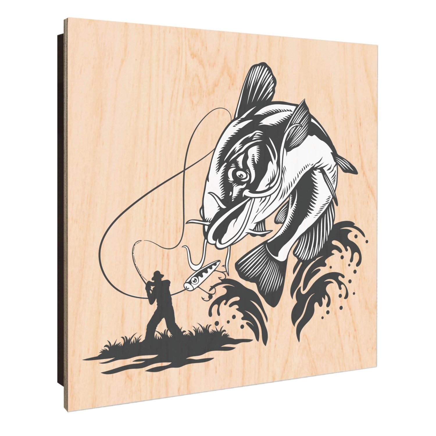 Banjado Großer Schlüsselkasten Holz 30x30cm Schwarz Scharnier Links 50 Hake günstig online kaufen