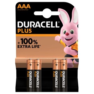 Duracell AAA Batterien, 4er-Pack. Alkaline-Batterien für Geräte mit langer Lebensdauer.
