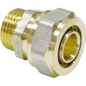 Messing Schraubfitting Übergangsstück 16 mm x R 1/2 für Heizung und Trinkwasser.