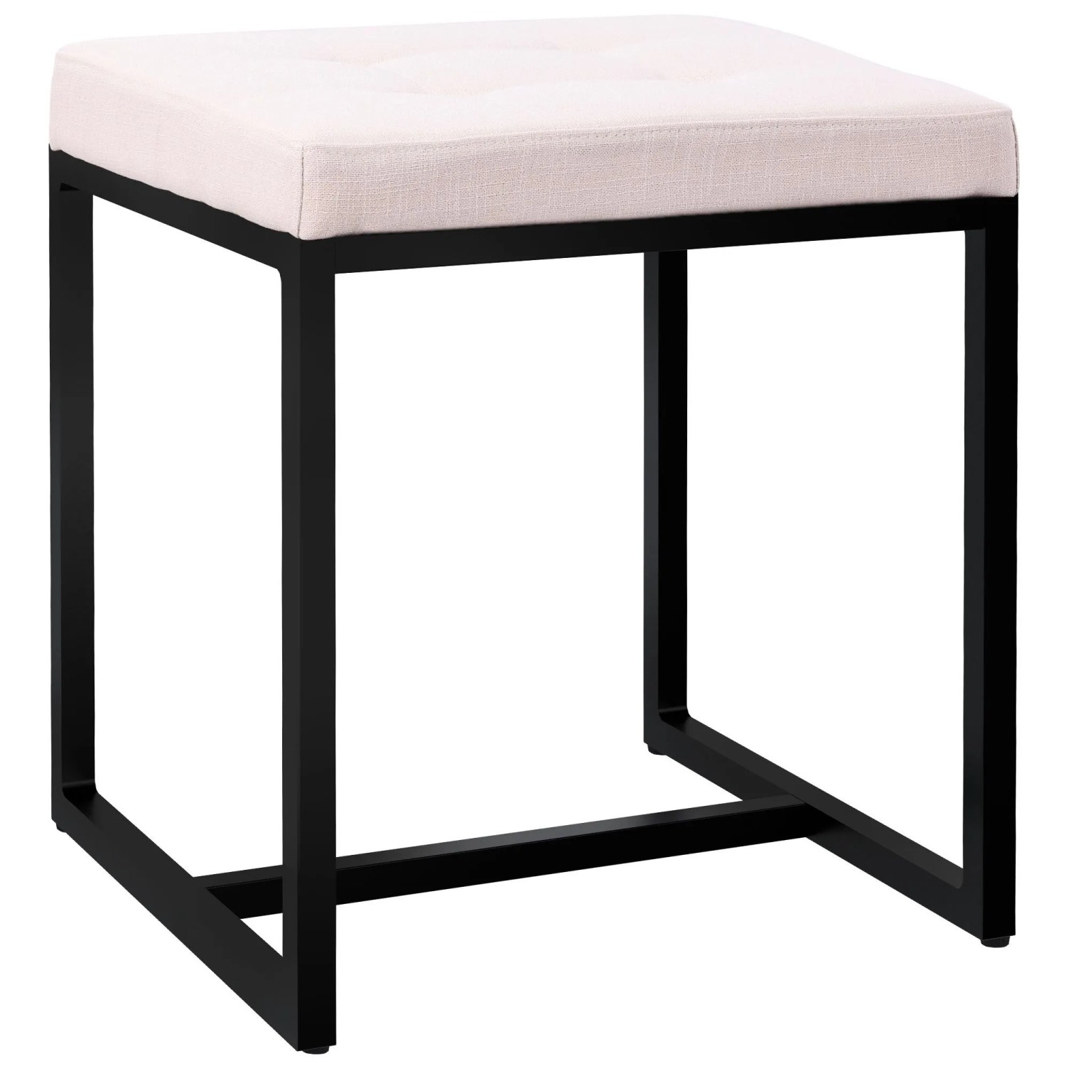 CLP Sitzhocker Barci Mit Schwarzem Gestell Creme/Stoff