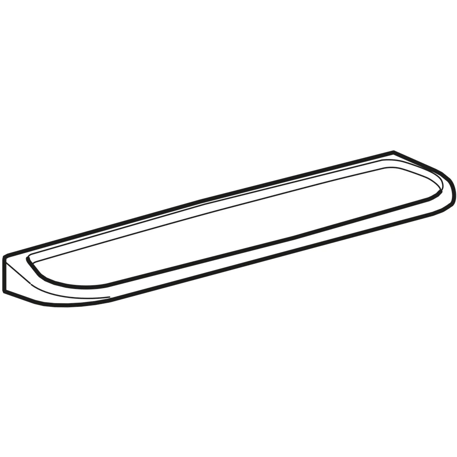 Geberit Renova Wandablage, 50x14cm, Alpinweiß, mit KeraTect Glasur für Bad.