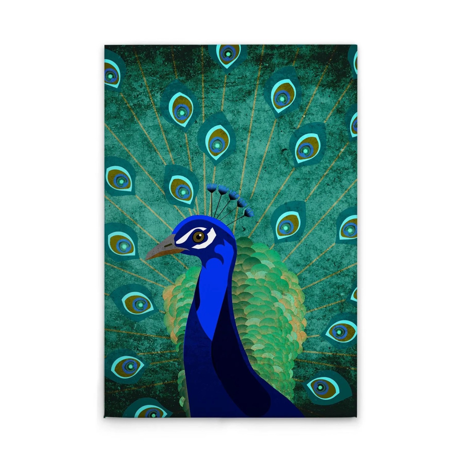 Tadessi Leinwandbild - M1-No.50788 - Pfau Gemälde - 80 x 120 cm - Querformat