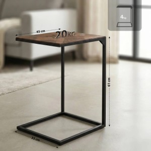 DELUKE Beistelltisch MARIT Eckig 45x35x61cm Holz Braun Kleiner Tisch Couchtisch für Wohnzimmer