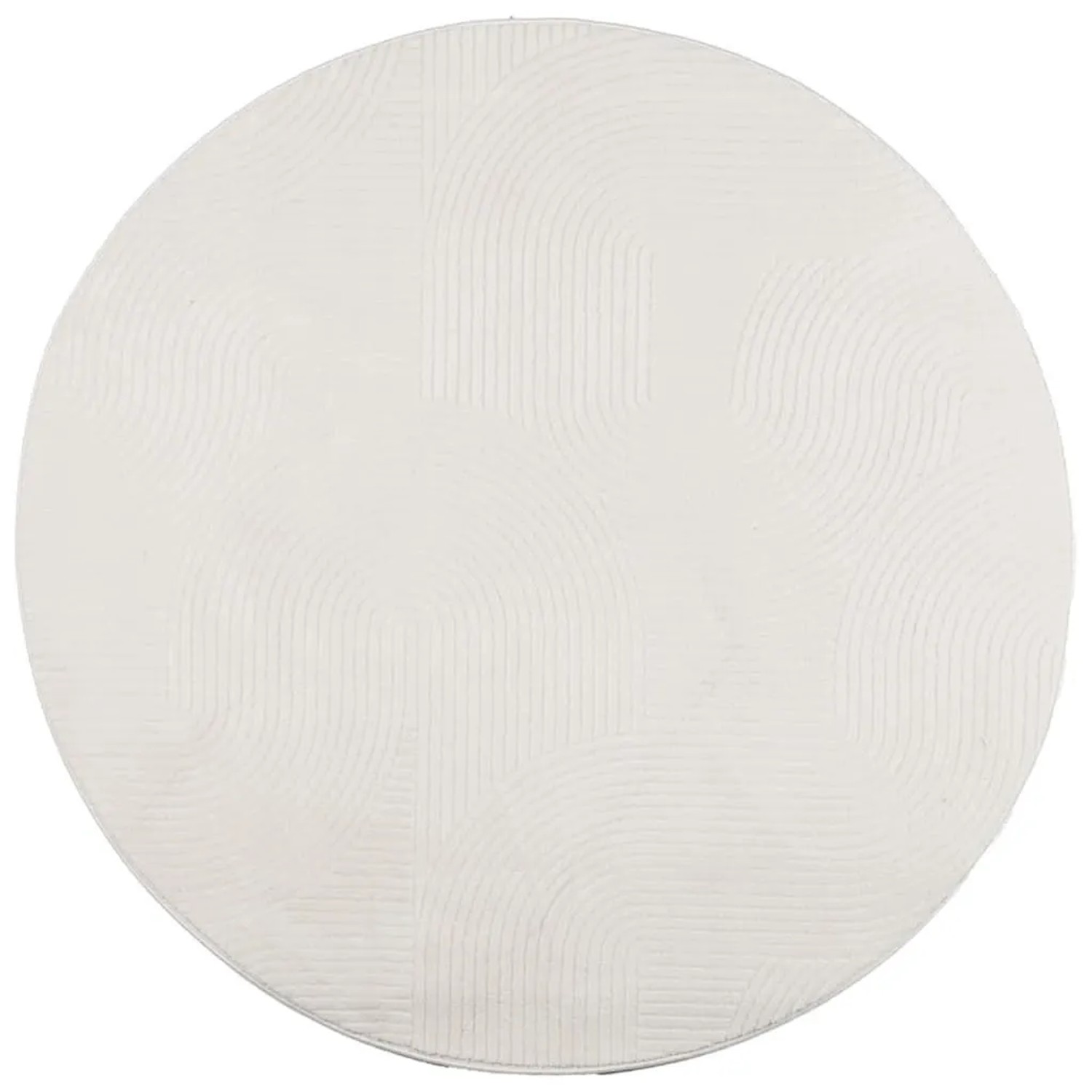 vidaXL Teppich IZA Kurzflor Skandinavischer Look Creme Ø 200 cm 375449 günstig online kaufen