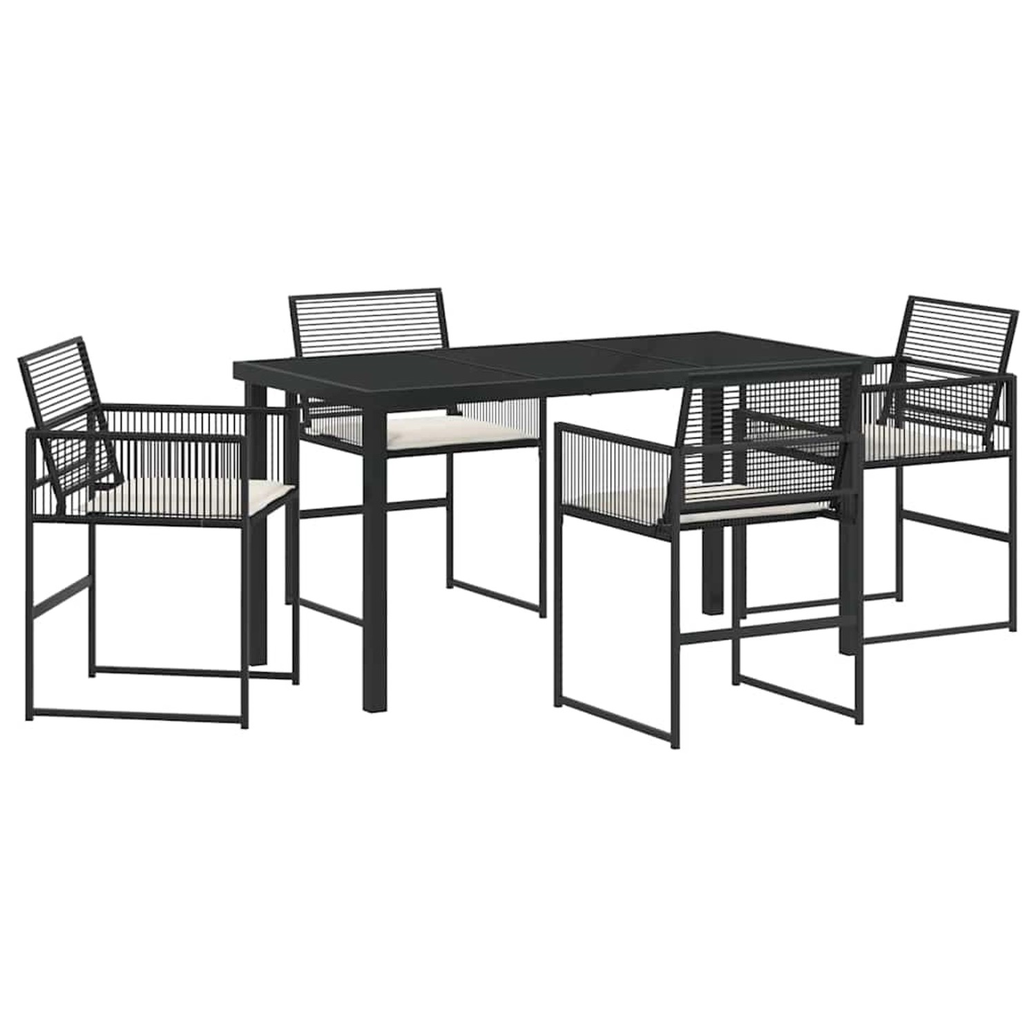 vidaXL Garten Essgruppe 5-Tlg Schwarz Poly Rattan 3379324 günstig online kaufen
