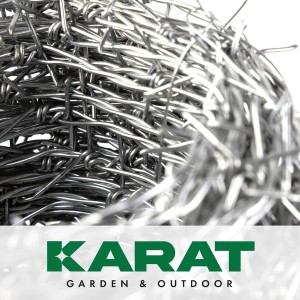 Verzinkter KARAT Stacheldraht, 1,6 mm stark, 16 m Rolle für Zaunbau & Sichtschutz.