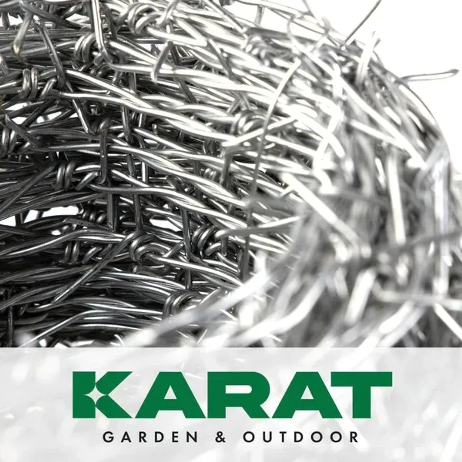 Verzinkter KARAT Stacheldraht, 1,6 mm stark, 16 m Rolle für Zaunbau & Sichtschutz.