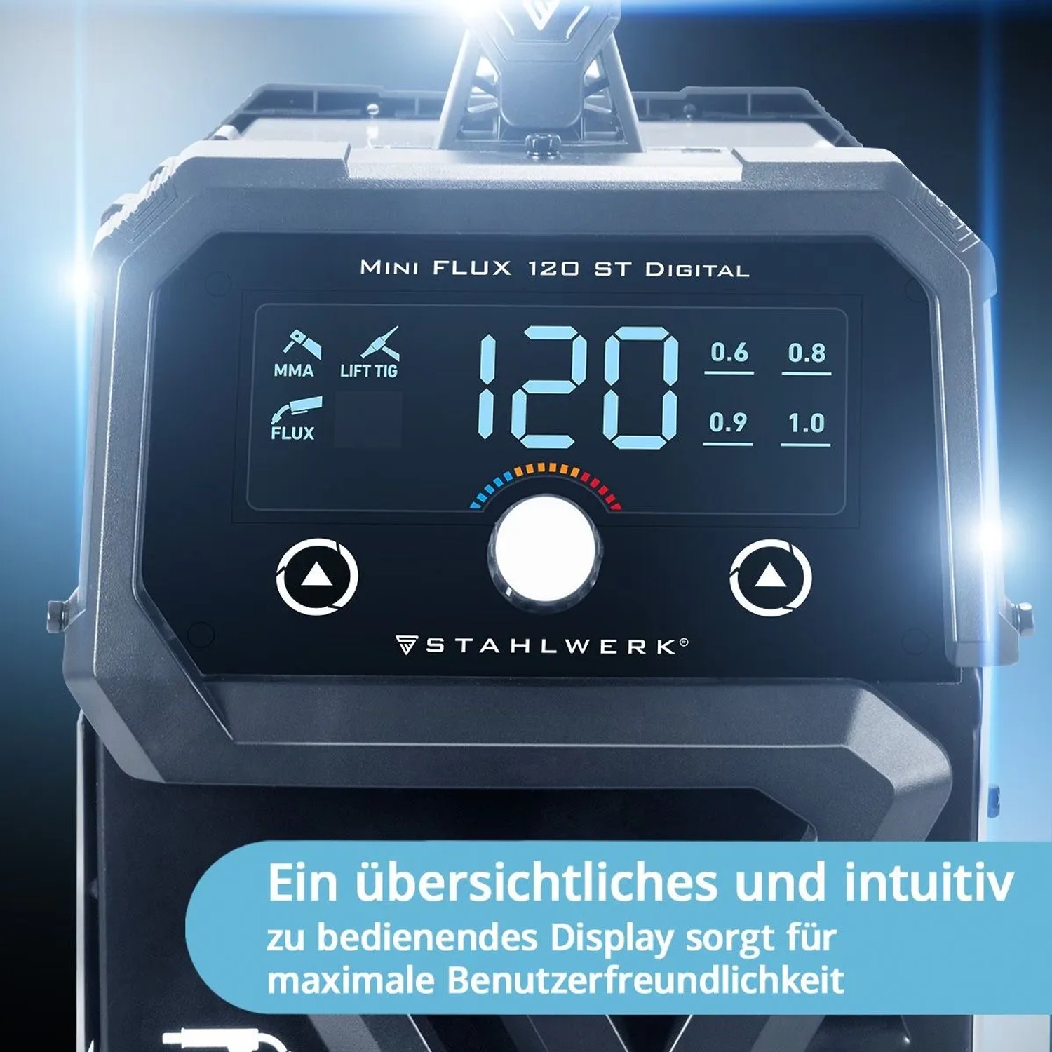 STAHLWERK Schweißgerät FLUX 120 ST Digital Fülldraht MMA ARC LIFT TIG Funktion_5