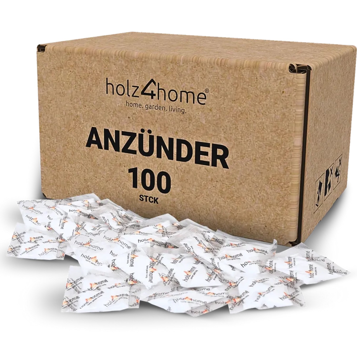 holz4home Kaminanzünder Grillanzünder Anzündtüten 100 Stück