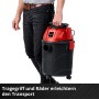 Einhell Nass-Trockensauger TC-VC 1820 in Rot-Schwarz mit Tragegriff und Rollen.