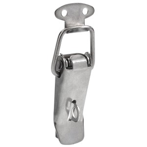 Abschließbarer Hettich Kistenverschluss aus Edelstahl, 58x17mm, für Möbelschlösser.
