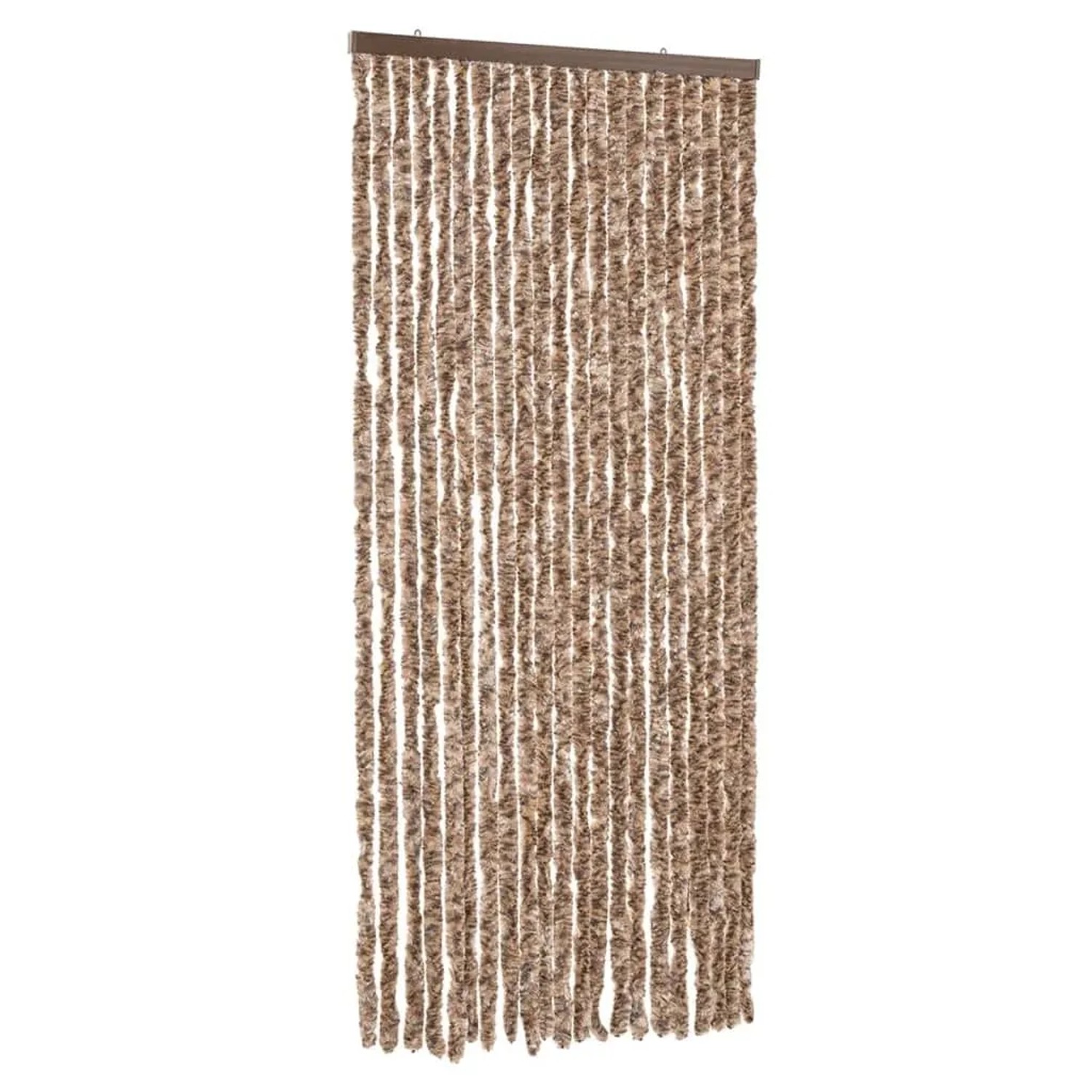 vidaXL Fliegenvorhang Beige und Dunkelbraun 90x200 cm Chenille 377320