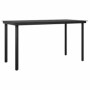 Schwarzer vidaXL Gartentisch mit Glasplatte, Teil der 5-tlg. Garten-Essgruppe.