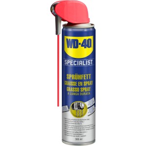 WD-40 Specialist Sprühfett für Wartung und Reparatur, blaue Dose mit rotem Sprühkopf.