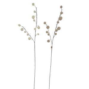 Boltze Dekozweig Sassy, 2-fach sortiert, beige. Kunstpflanze für stilvolle Deko.