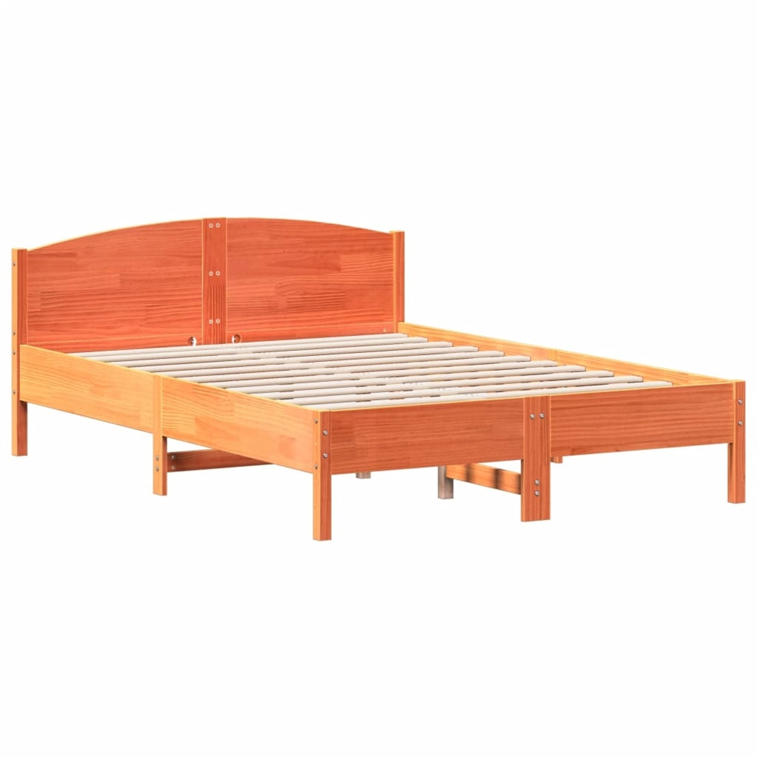 vidaXL Massivholzbett ohne Matratze Wachsbraun 140x200 cm Kiefernholz 84259 günstig online kaufen