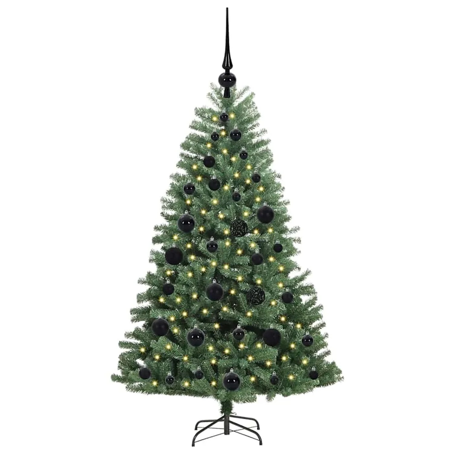 vidaXL Künstlicher Klappbarer Weihnachtsbaum mit 150 LEDs Grün 120 cm 3395470