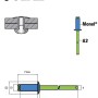 GOEBEL Blindniete 3,2x7,5 mm, Monel verzinkt, Edelstahl A2, Flachkopf Standard Niete.
