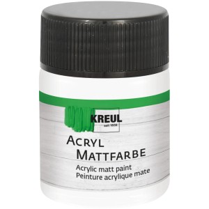 Kreul Acrylfarbe Matt Weiß, 50ml, für Bastelarbeiten und DIY-Projekte.