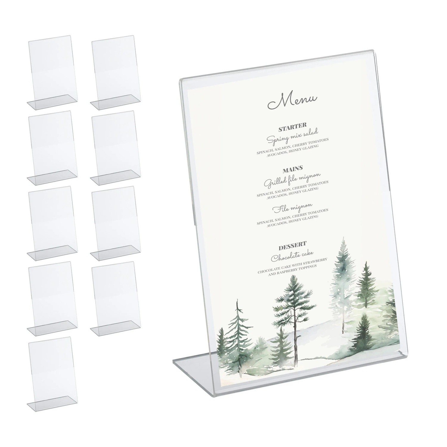 Relaxdays Tischaufsteller Acryl Transparent 10er Set 22 cm x 15 cm x 7 cm