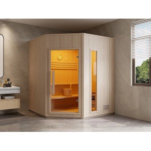 Vente-unique Finnische Sauna Kotka Naturfarben Hell 180 cm