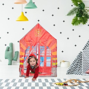 Relaxdays Feuerwehr Kinderzelt Polyester Leicht 103 cm x 71 cm x 94 cm 0,7 kg