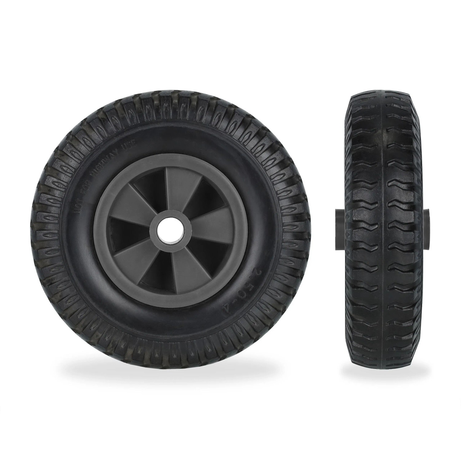 Relaxdays Sackkarrenrad 2er Set Vollgummi Schwarz Pannensicher 22 cm x 6 cm 0,5 kg