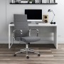 Dunkelgrauer Svita Office Comfort Bürostuhl mit hoher Rückenlehne und Chromgestell vor weißem Schreibtisch.