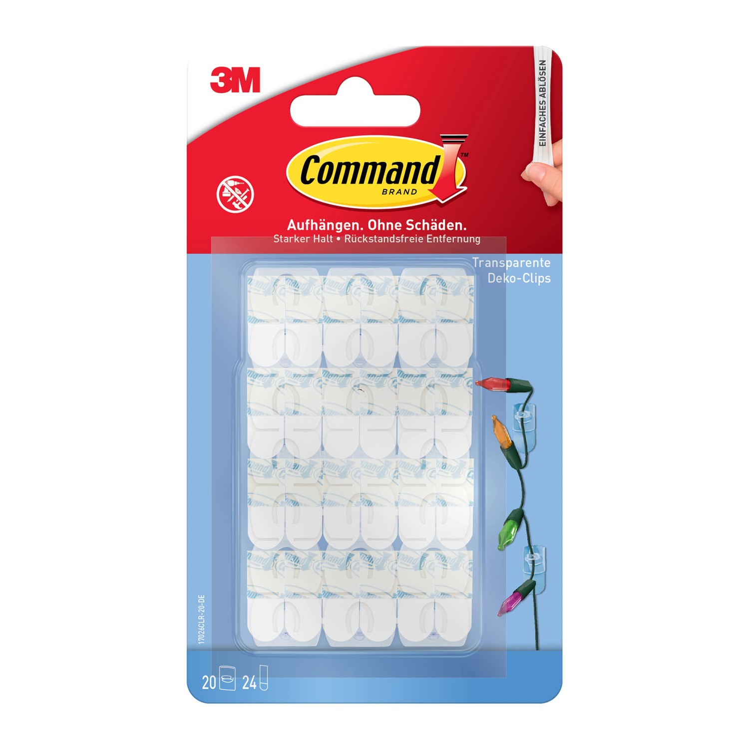 Command Dekorations-Clips-Set Transparent 44 Stück