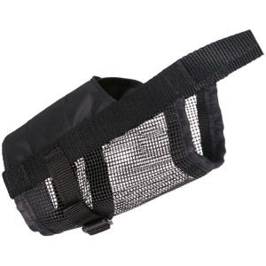 Schwarzer Jollypaw Maulkorb L-XL aus Polyester mit Netzeinsatz für Hunde.