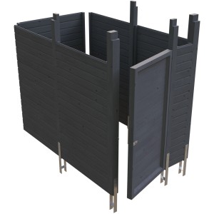 Skan Holz Abstellraum C7, 275x164 cm, schiefergrau, aus Profilschalung für Carport Zubehör.