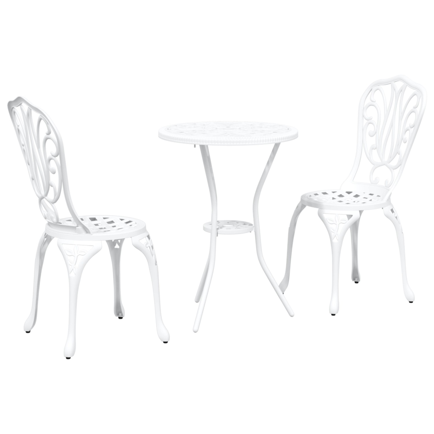 vidaXL Garten Bistro Set 3-Tlg Weiß Aluminium 42002384
