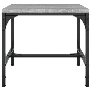 vidaXL Beistelltisch, 40x40 cm, Grau Sonoma, Holzwerkstoff mit schwarzem Stahlrahmen.