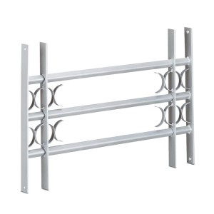 Relaxdays Fenstergitter Stahl Grau Ausziehbar Einbruchschutz 45 cm x 70-105 cm