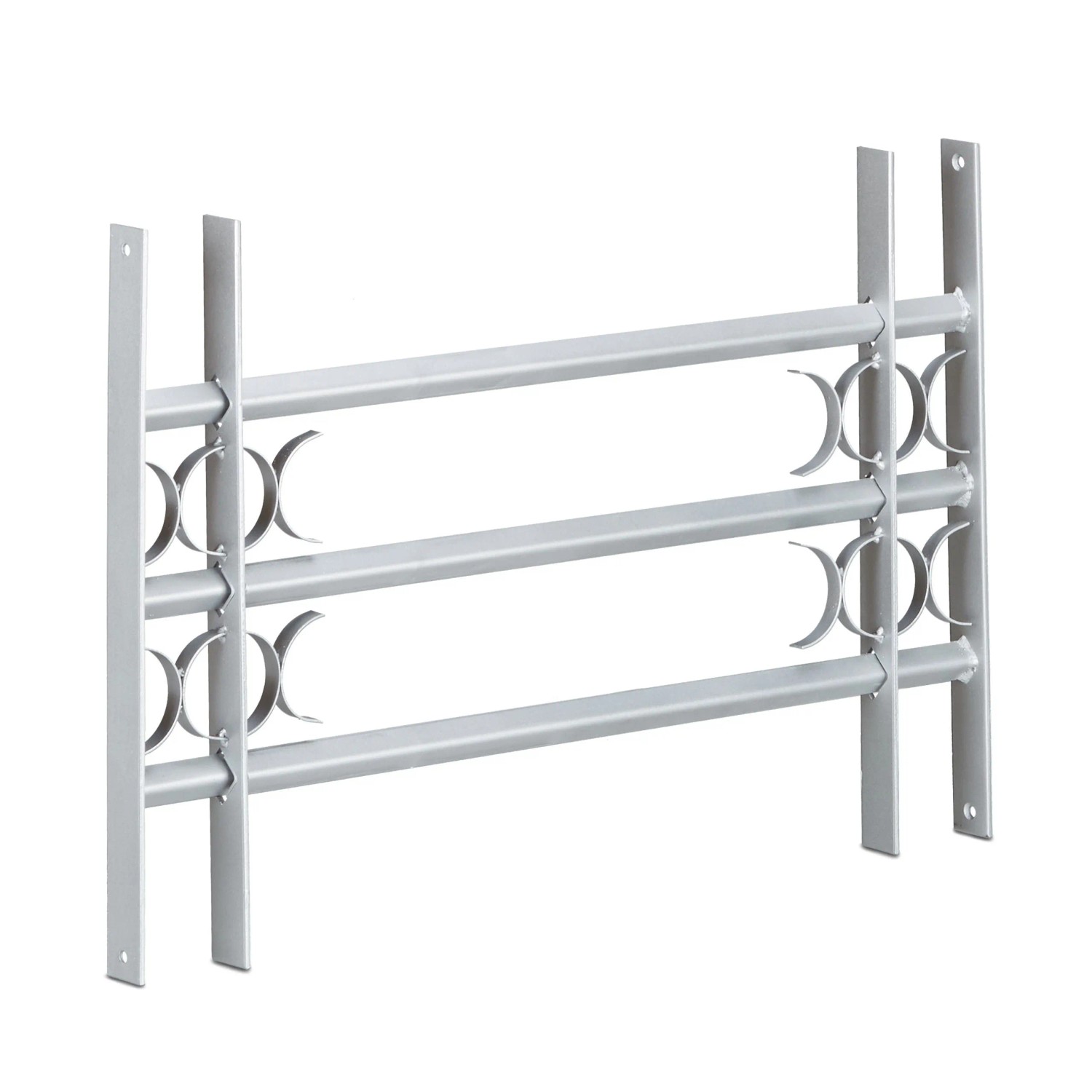 Relaxdays Fenstergitter Stahl Grau Ausziehbar Einbruchschutz 45 cm x 70-105 cm